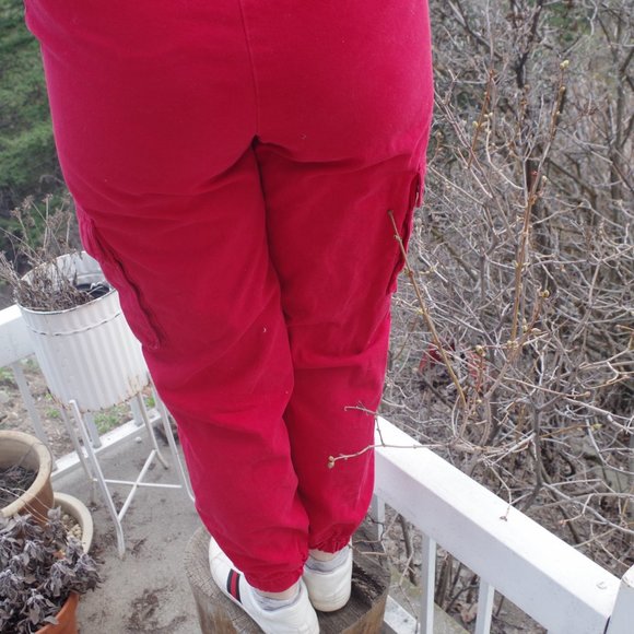 Red Cargo Pants By Forever 21 - Picture 6 of 6